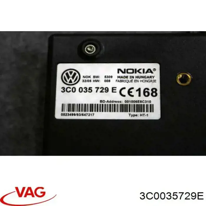 3C0035729C VAG Unidade de controlo Bluetooth