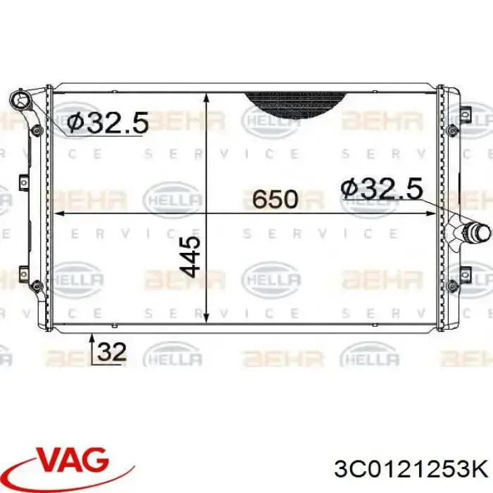Radiador de esfriamento de motor VAG 3C0121253K preço, a partir de 89,54 USD