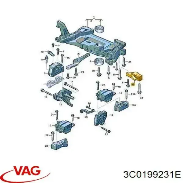 Compre 3C0199231E VAG Bloco silencioso dianteiro do braço oscilante inferior