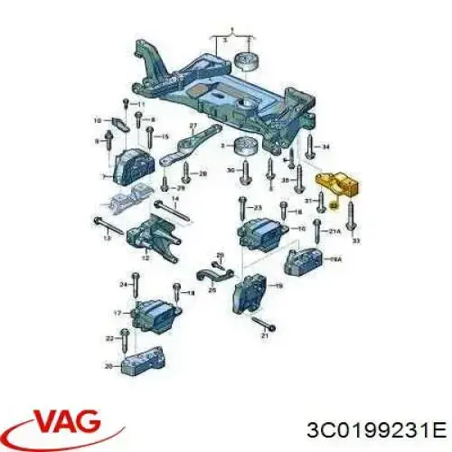 Bloco silencioso dianteiro do braço oscilante inferior VAG 3C0199231E preço, a partir de 17,28 USD
