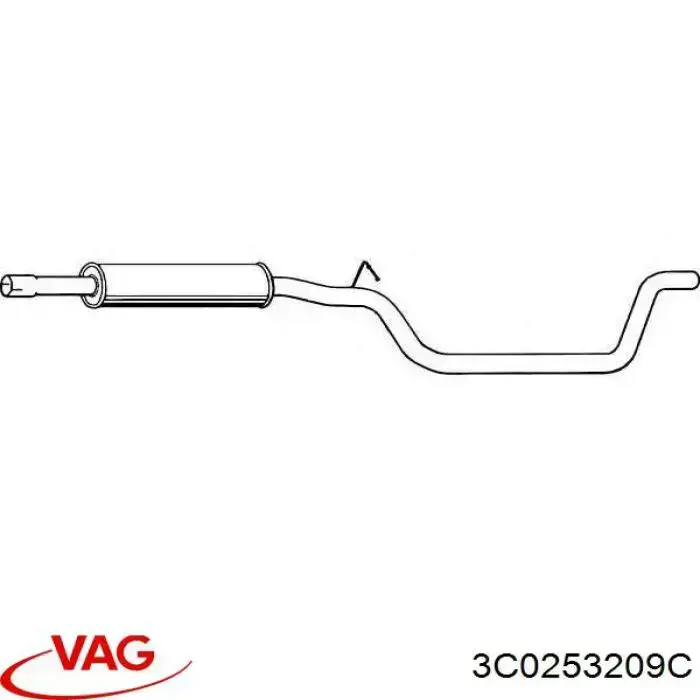 3C0253209C VAG Silenciador, parte dianteira