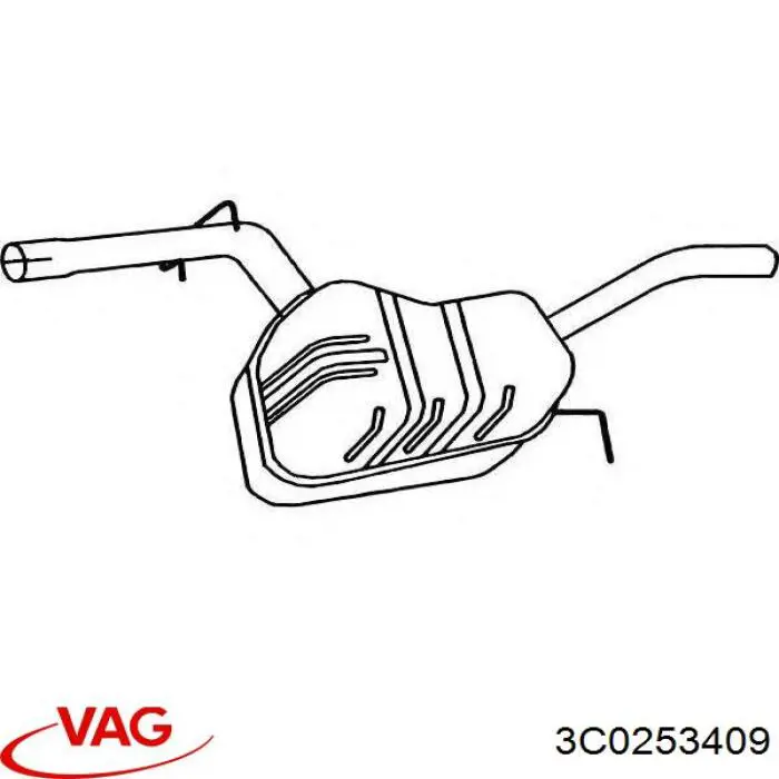 Silenciador, parte central VAG 3C0253409 preço, a partir de 134,56 USD