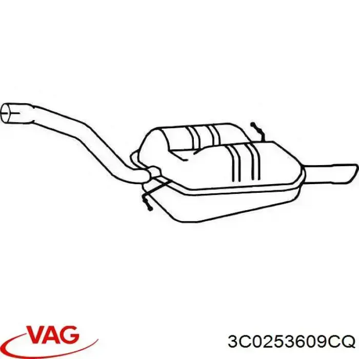 Silenciador, parte traseira VAG 3C0253609CQ preço, a partir de 208,96 USD