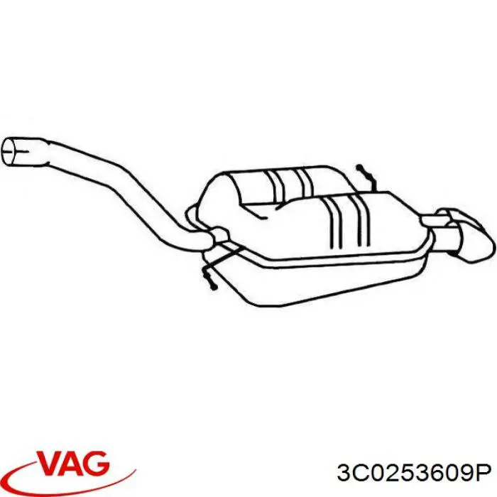 Silenciador, parte traseira VAG 3C0253609P preço, a partir de 130,45 USD