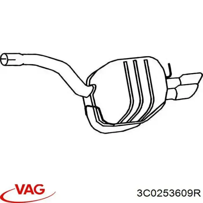 Silenciador, parte traseira VAG 3C0253609R preço, a partir de 222,97 USD