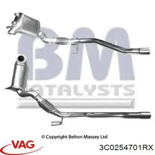 Silenciador, parte dianteira VAG 3C0254701RX preço, a partir de 547,52 USD