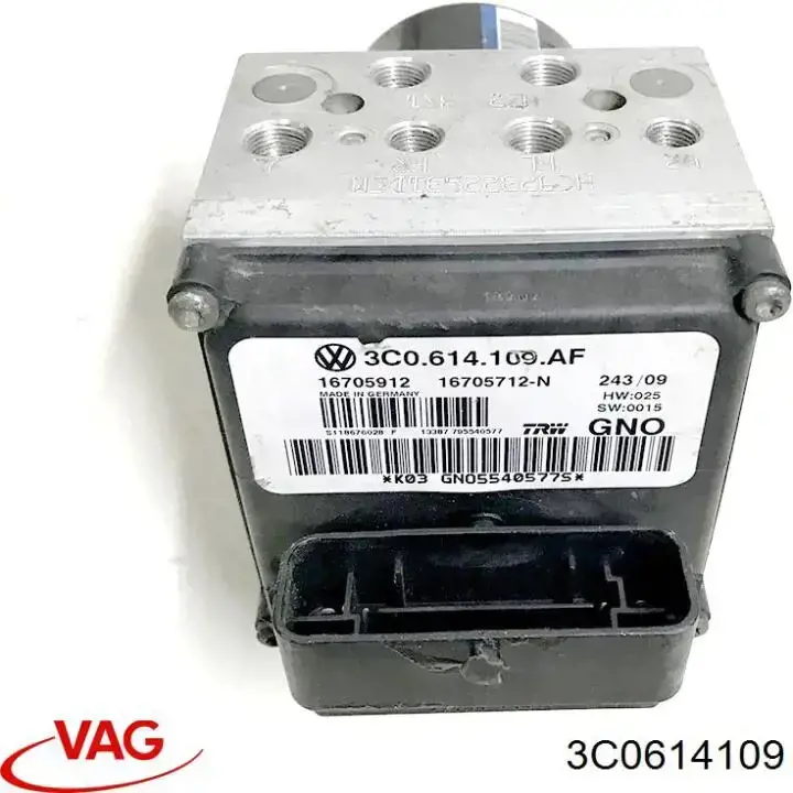 Unidade hidráulico de controlo ABS 3C0614109 VAG