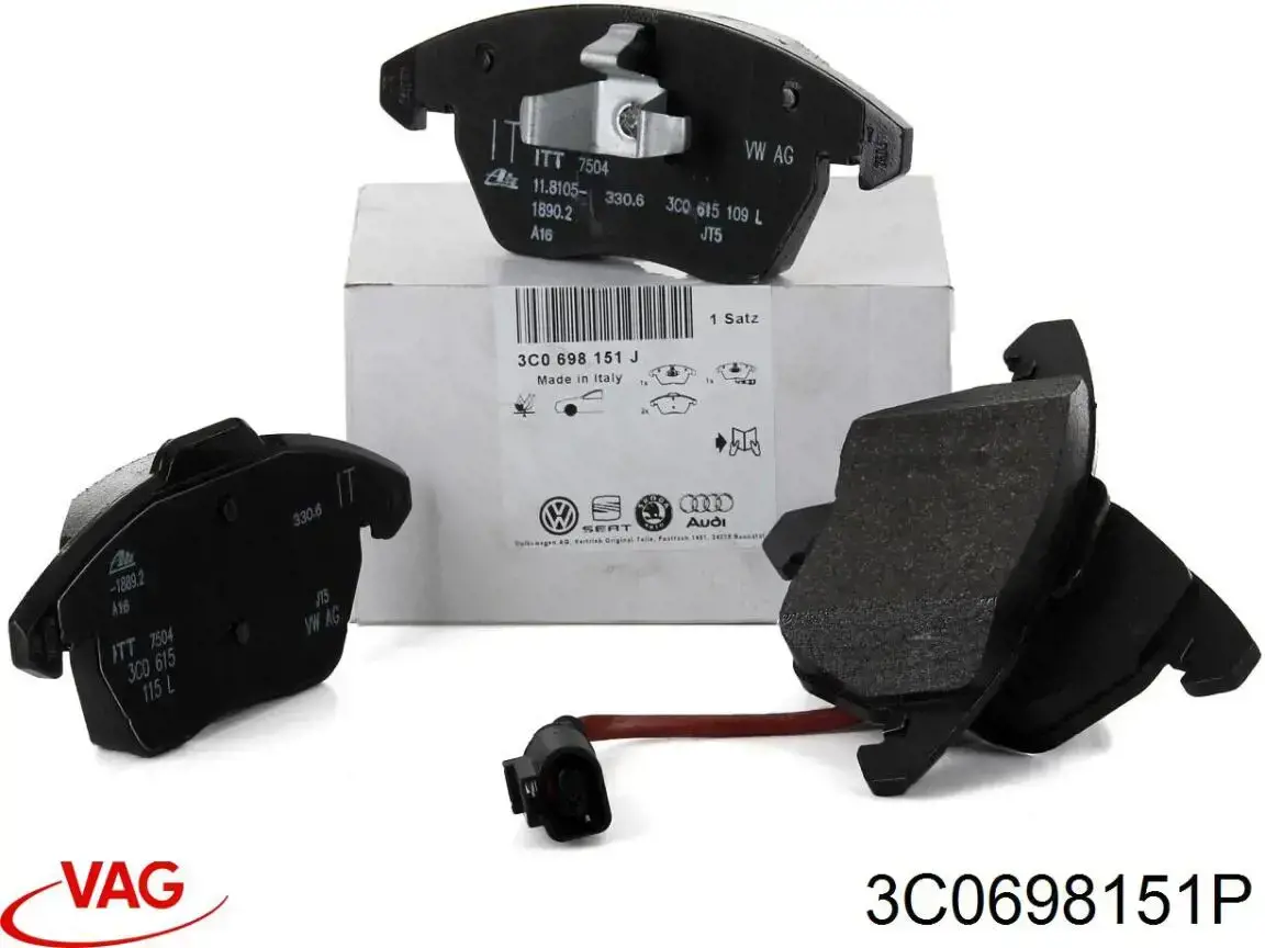 Sapatas do freio dianteiras de disco VAG 3C0698151P preço, a partir de 28,62 USD