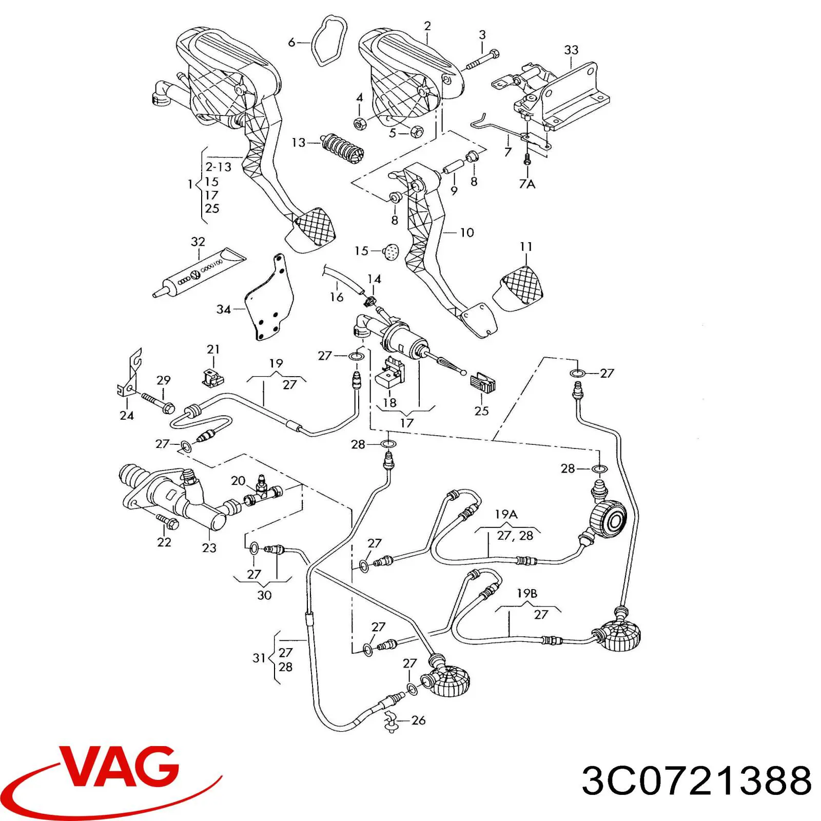 Cilindro mestre de embraiagem VAG 3C0721388 preço, a partir de 61,51 USD