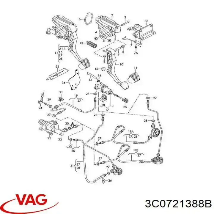 Cilindro mestre de embraiagem VAG 3C0721388B preço, a partir de 63,03 USD