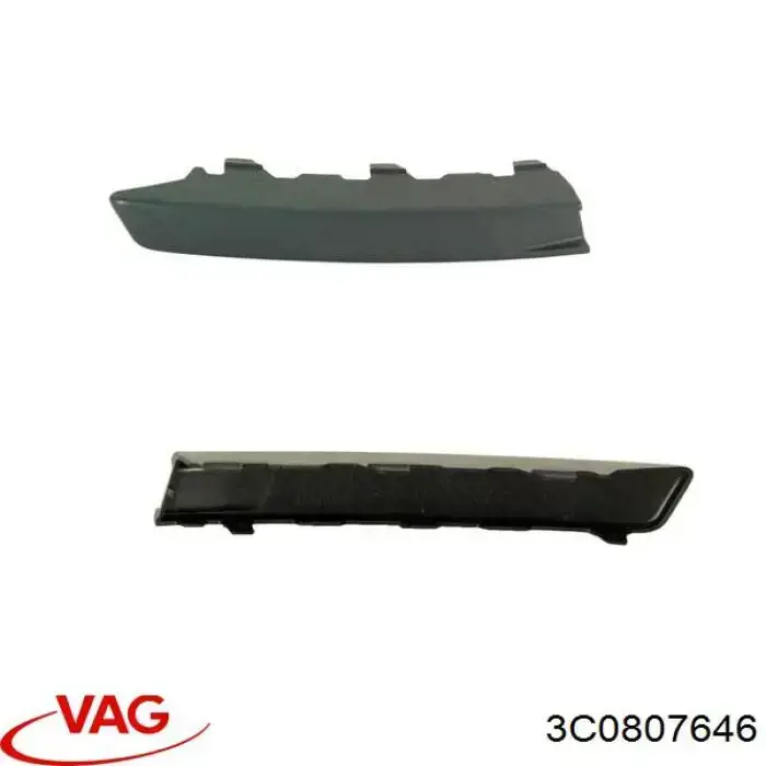 Moldura direita do pára-choque dianteiro VAG 3C0807646 preço, a partir de 6,27 USD