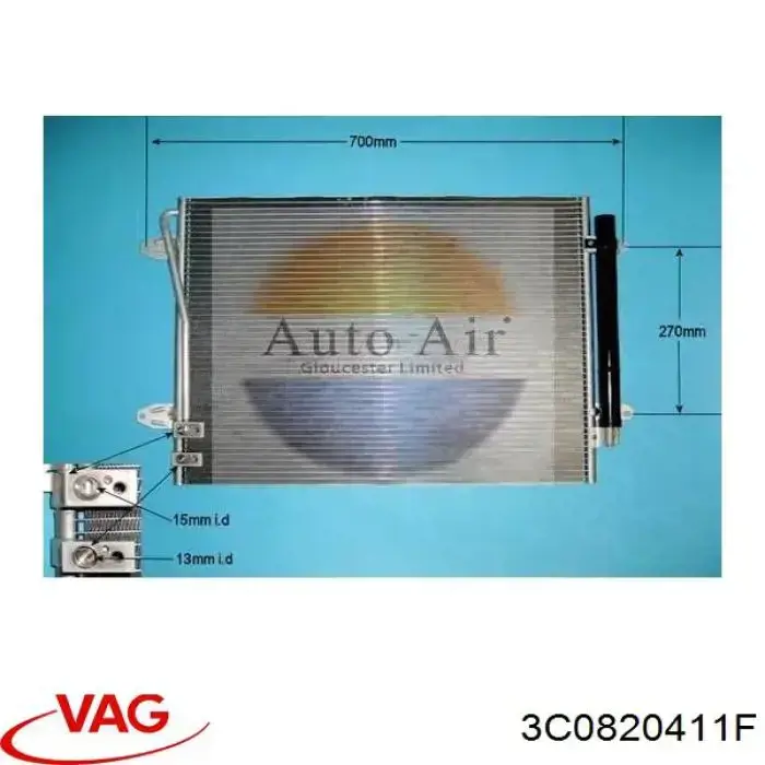 Radiador de aparelho de ar condicionado VAG 3C0820411F preço, a partir de 113,41 USD