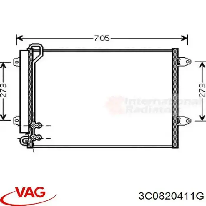 Radiador de aparelho de ar condicionado VAG 3C0820411G preço, a partir de 93,64 USD