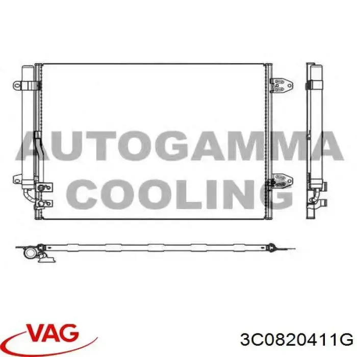Compre 3C0820411G VAG Radiador de aparelho de ar condicionado