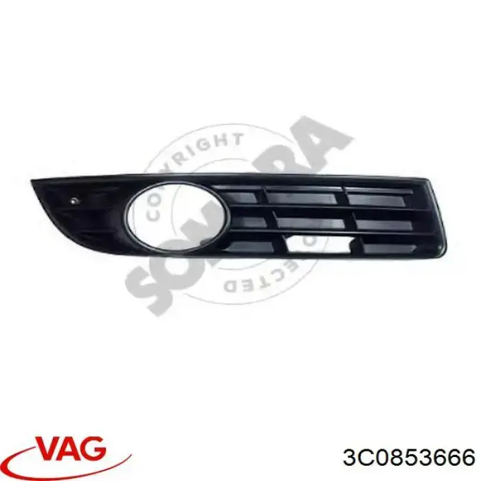 Grelha direita do pára-choque dianteiro VAG 3C0853666 preço, a partir de 12,46 USD