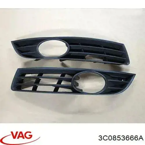3C0853666A VAG Tampão (grelha) das luzes de nevoeiro do pára-choque dianteiro direito