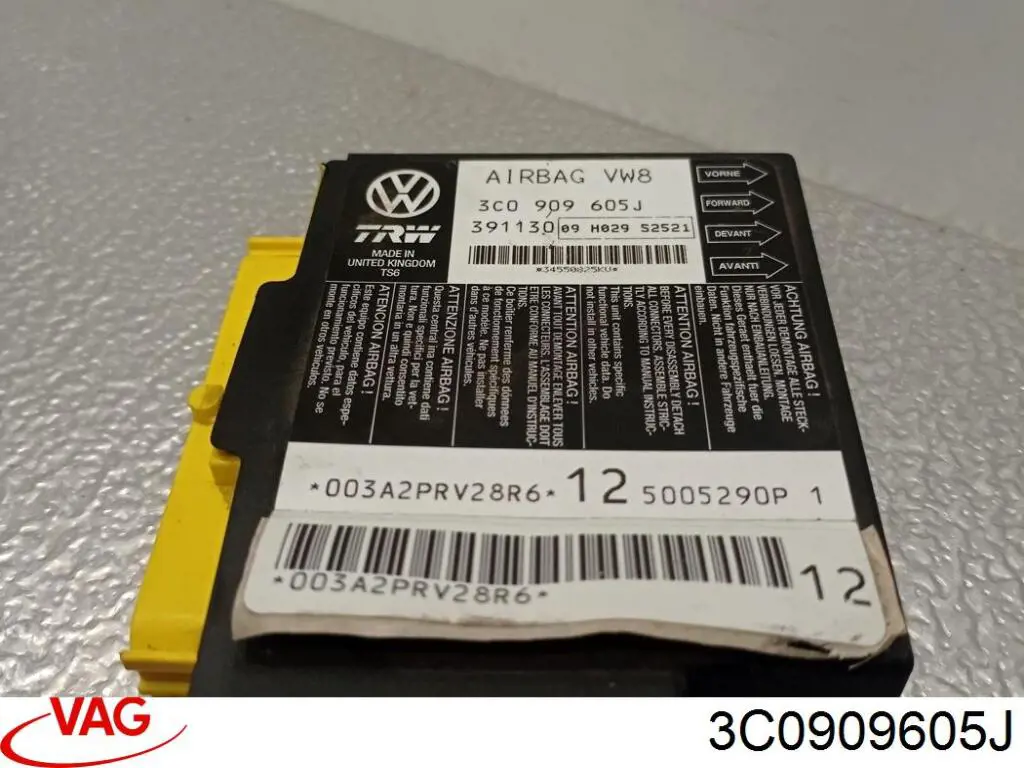 3C0909605J VAG Módulo processador de controlo da bolsa de ar (Centralina eletrônica AIRBAG)