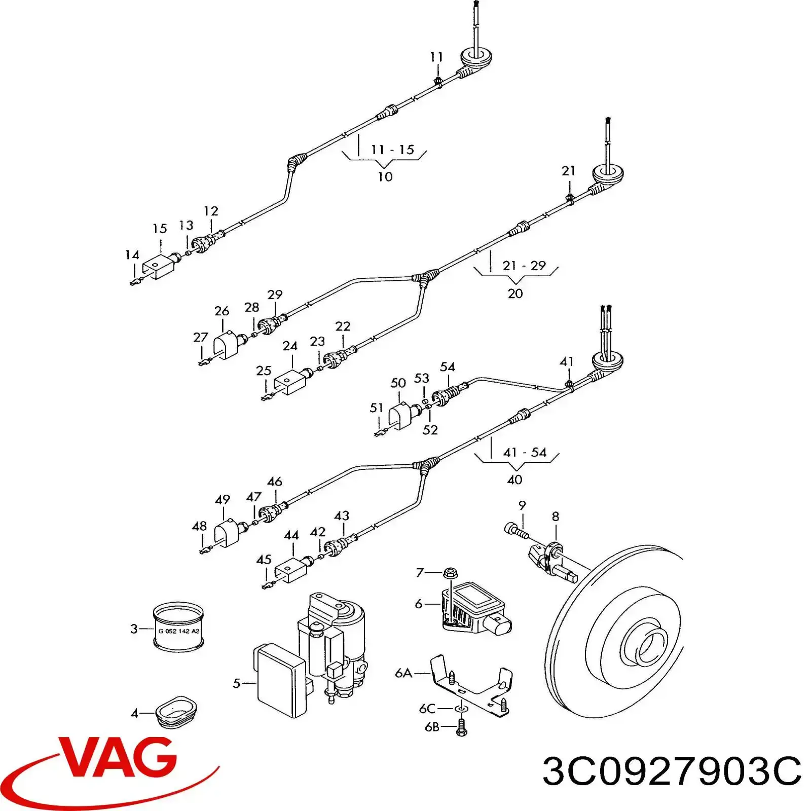 3C0927903 VAG Fios de alta voltagem, kit