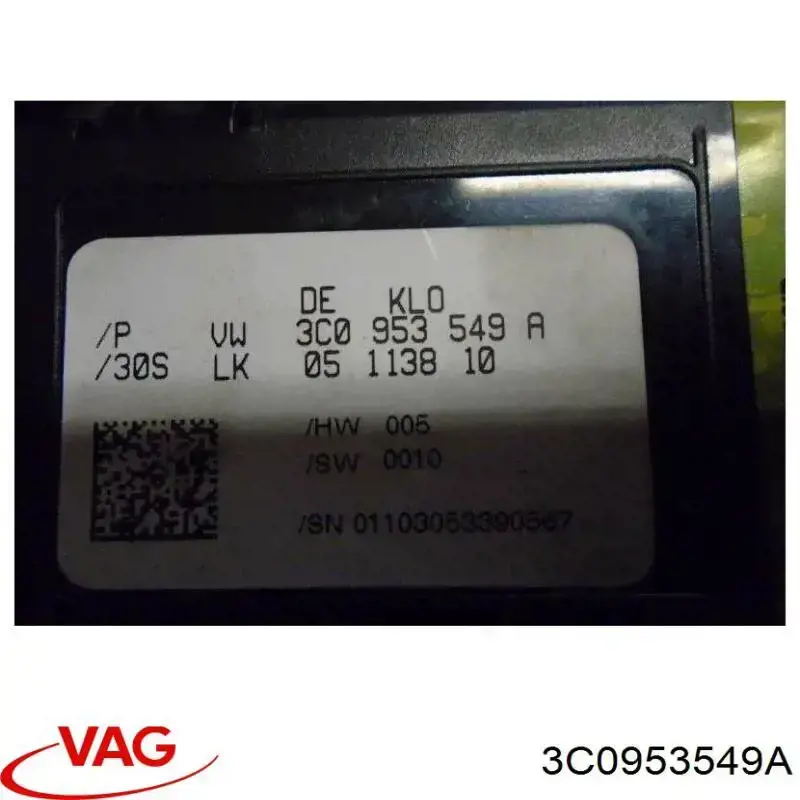 3C0953549AF VAG Módulo de direção (Centralina eletrônica) dos interruptores instalados na coluna da direção