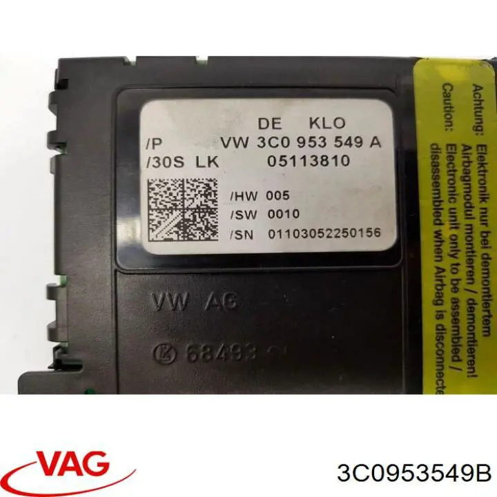 Módulo de direção (Centralina eletrônica) dos interruptores instalados na coluna da direção VAG 3C0953549B preço, a partir de 62,59 USD