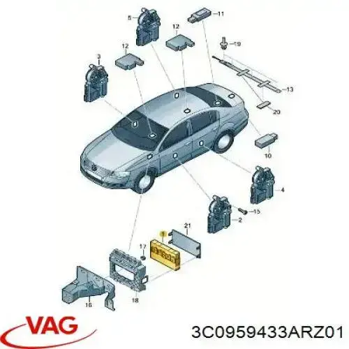 Unidade de conforto VAG 3C0959433ARZ01 preço, a partir de 148,12 USD
