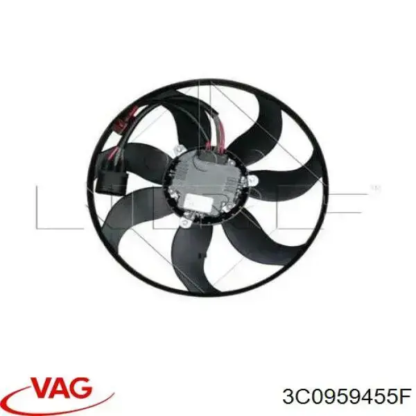 3C0959455F VAG Ventilador elétrico de esfriamento montado (motor + roda de aletas) esquerdo