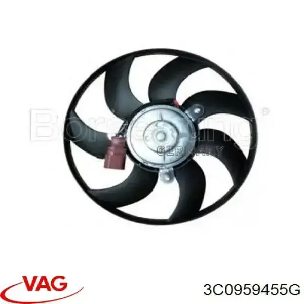 3C0959455G VAG Ventilador elétrico de esfriamento montado (motor + roda de aletas) direito