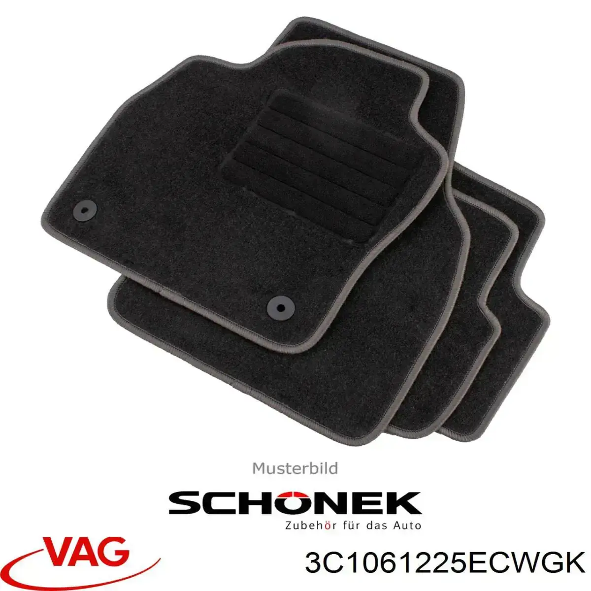 3C1061225ECWGK VAG Tapetes dianteiros + traseiros, kit