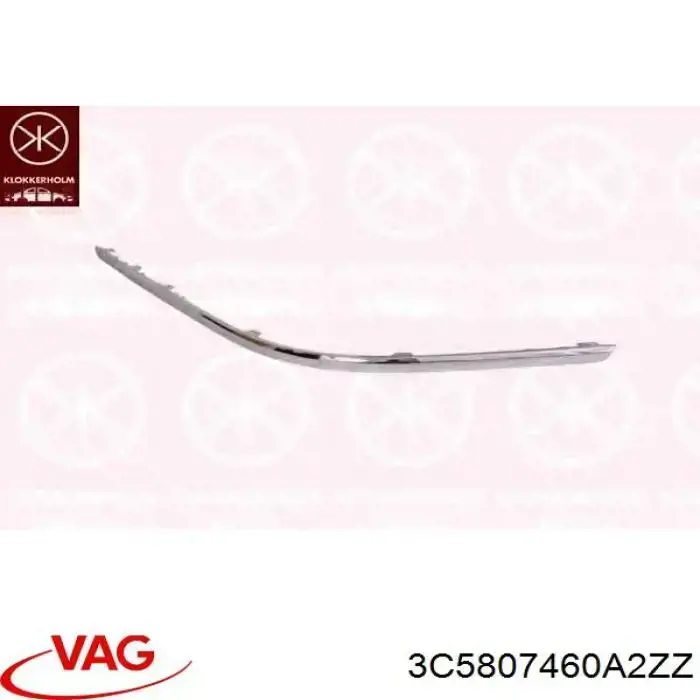 3C5807460A2ZZ VAG Moldura direita do pára-choque traseiro