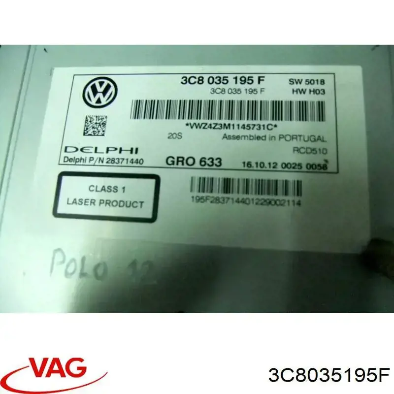 3C8035195F VAG Aparelhagem de som (rádio AM/FM)