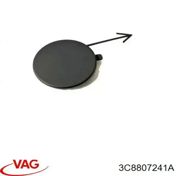 3C8807241A VAG Tampão dianteiro direito do pára-choque do gancho de reboque