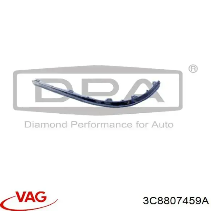 3C8807459A VAG Moldura esquerda do pára-choque traseiro