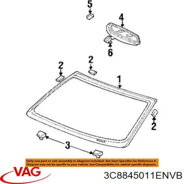 Compre 3C8845011ENVB VAG Pára-brisas