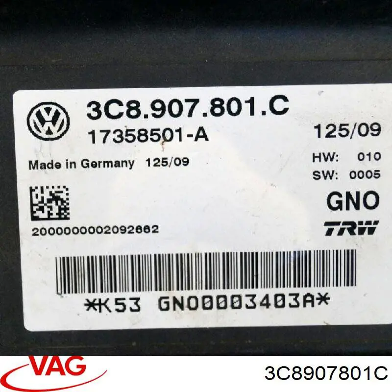 3C8907801C VAG Unidade de controlo (módulo) do freio de estacionamento eletromecânico