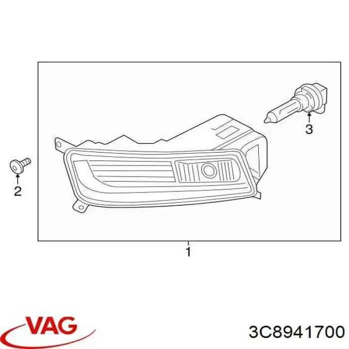 Luzes de nevoeiro direitas VAG 3C8941700 preço, a partir de 64,03 USD