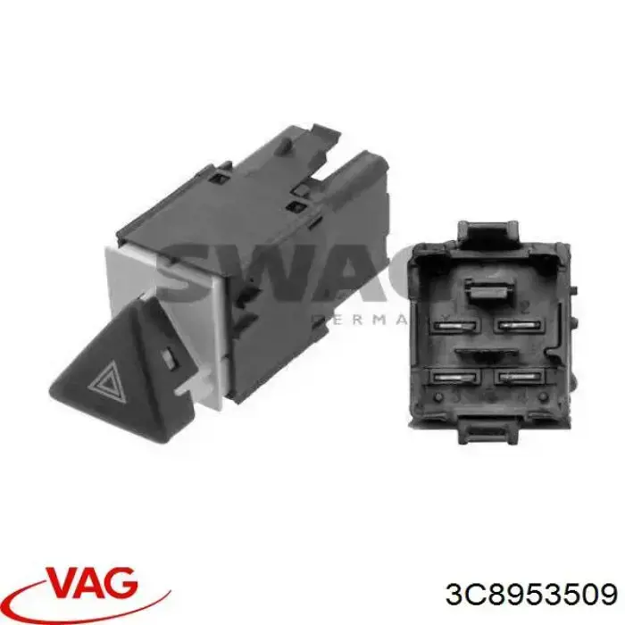 3C8953509 VAG Botão de ativação do sinal de emergência