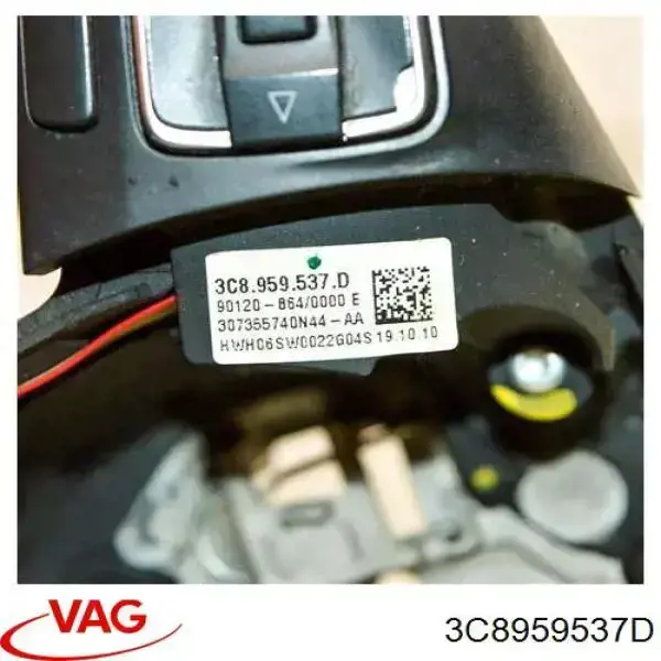 3C8959537D VAG Unidade de interruptores de botão do volante de direção