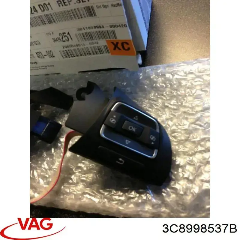 Compre 3C8998537B VAG Unidade de interruptores de botão do volante de direção