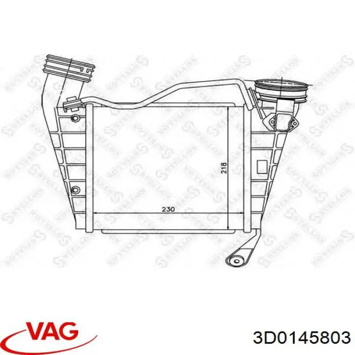 Radiador de intercooler VAG 3D0145803 preço, a partir de 341,98 USD