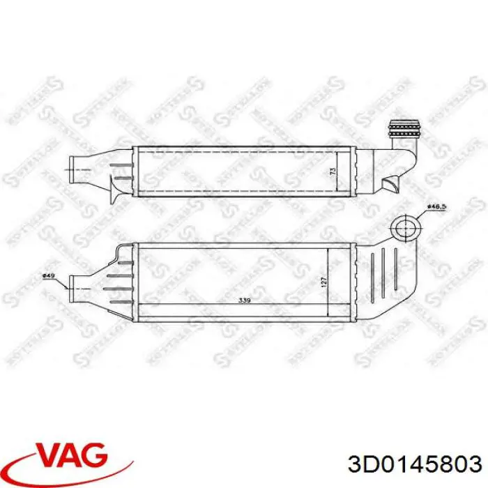 Compre 3D0145803 VAG Radiador de intercooler
