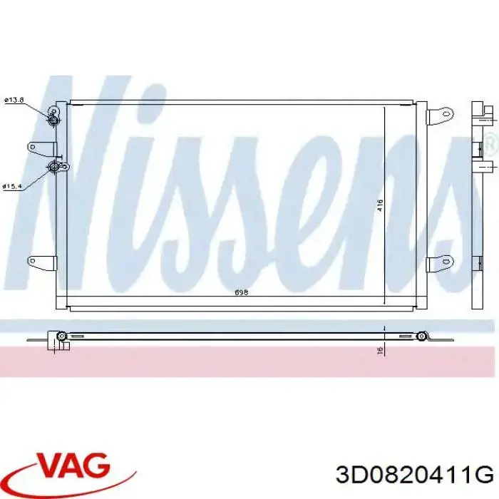 Radiador de aparelho de ar condicionado VAG 3D0820411G preço, a partir de 112,20 USD