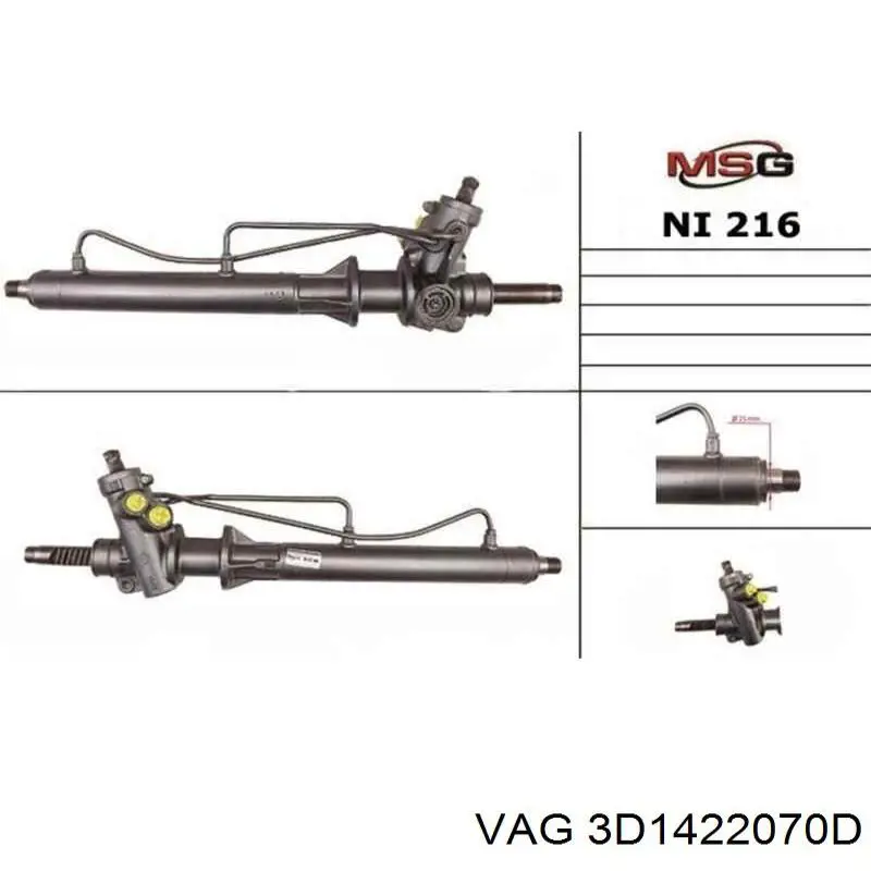 3D1422070D VAG Cremalheira da direção