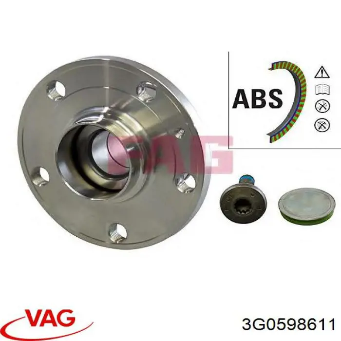 Cubo traseiro 3G0598611 VAG