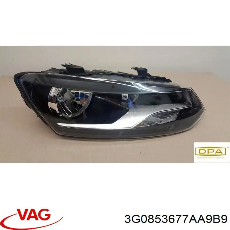 3G0853677AA9B9 VAG Grelha central do pára-choque dianteiro