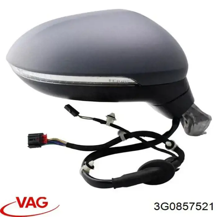 3G0857521 VAG Elemento espelhado do espelho de retrovisão esquerdo