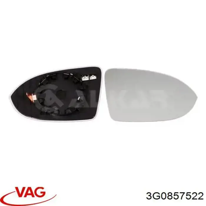 3G0857522 VAG Elemento espelhado do espelho de retrovisão direito