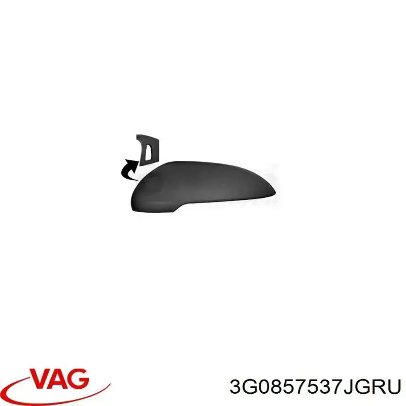 3G0857537JGRU VAG Placa sobreposta (tampa) do espelho de retrovisão esquerdo