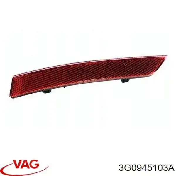 3G0945103A VAG Retrorrefletor (refletor) do pára-choque traseiro esquerdo