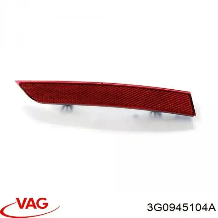 3G0945104A VAG Retrorrefletor (refletor) do pára-choque traseiro direito
