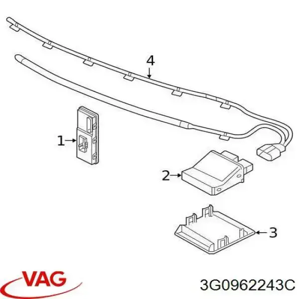 Compre 3G0962243C VAG Módulo de direção (Centralina eletrônica) de abertura de tampa de porta-malas (de 3ª/5ª porta traseira)